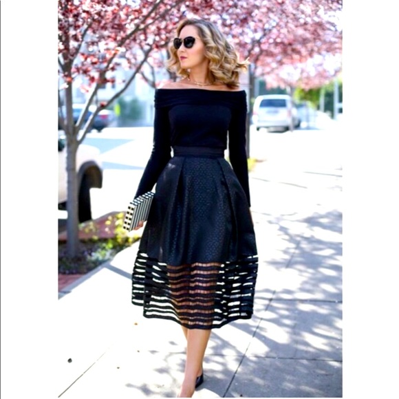 Sachin + Babi Dresses & Skirts - NWOT Sachin + Babi Dot Jacquard Illusion Hem Ball Skirt